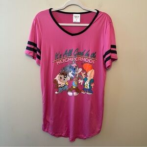 Looney Tunes “It’s All Good In The Neighborhood” Sleep/Lounge Shirt Women Small
